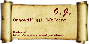 Orgoványi Jácint névjegykártya